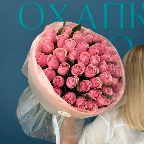 Букет роз розовых 51 штук. Купить