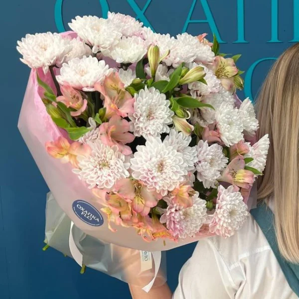 Букет из альстромерии и хризантемы №1. Купить
