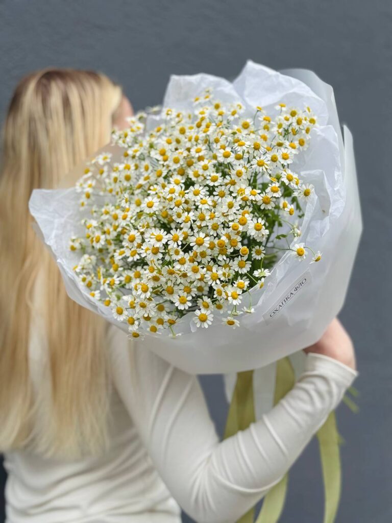 Букет из 15 кустовых ромашек.