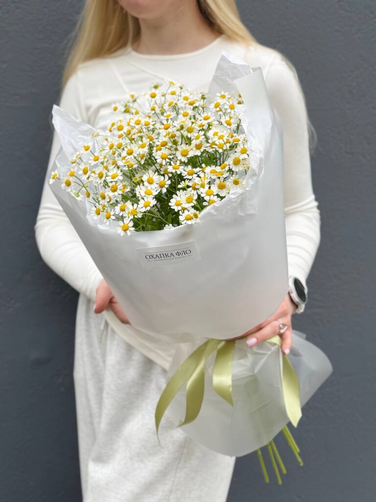 Букет из 9 кустовых ромашек.