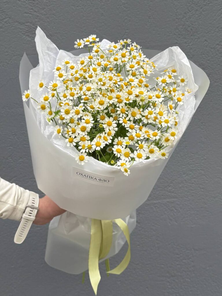 Букет из 9 кустовых ромашек.
