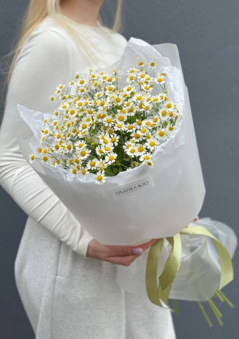 Букет из 9 кустовых ромашек.
