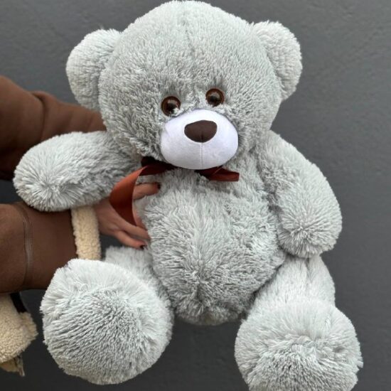 Мишка плюшевый серый, 60см