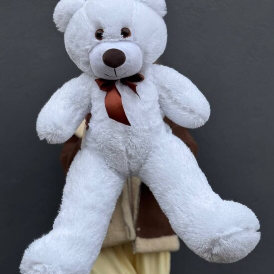 Мишка плюшевый белый, 80см
