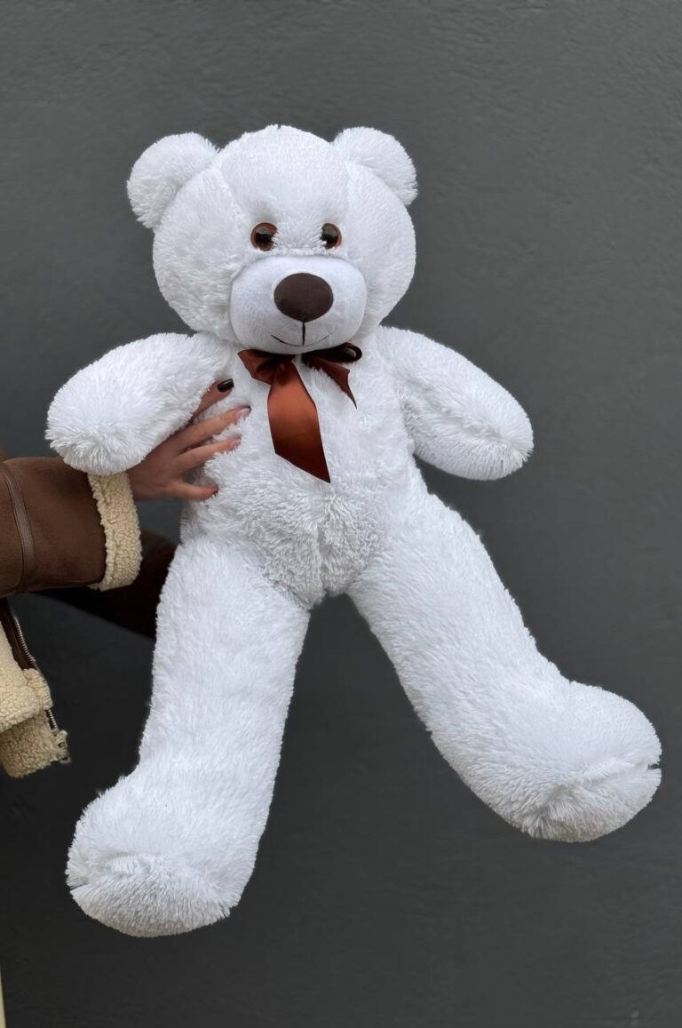 Мишка плюшевый белый, 80см