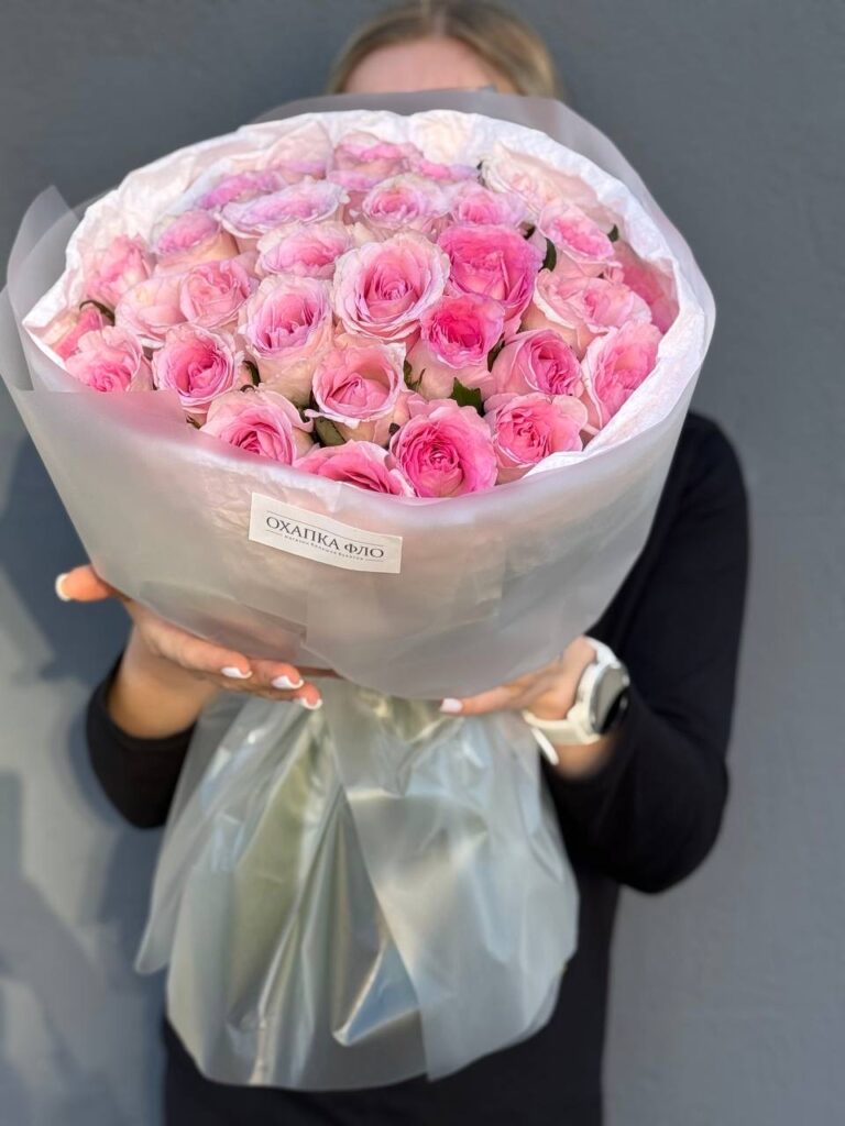Букет розовых роз 41 шт. 50 "Нежность"