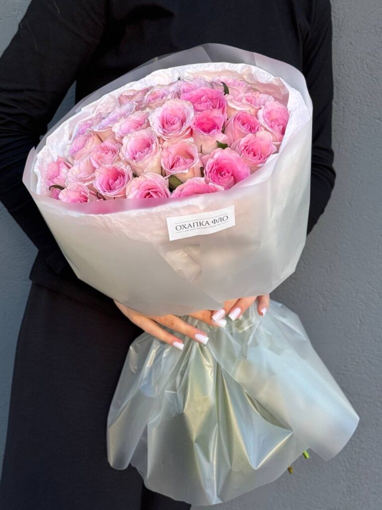Букет розовых роз 41 шт. 50 "Нежность"