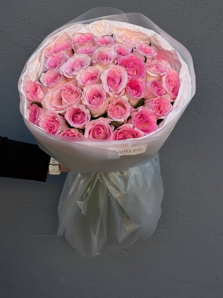 Букет розовых роз 41 шт. 50 "Нежность"
