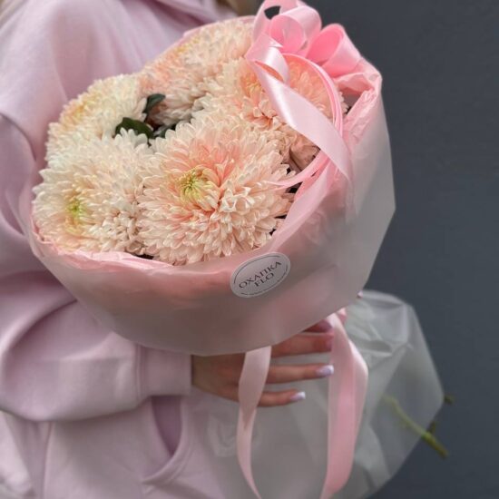 Букет розовых хризантем, 5 шт.