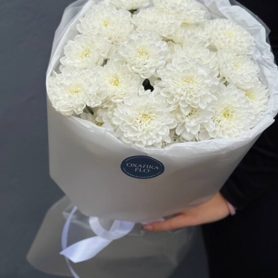Букет хризантем, 5 шт, белых